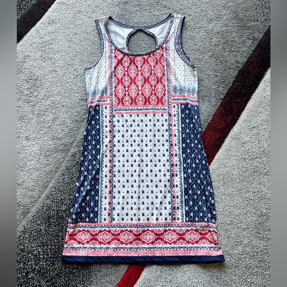 Max Studio Bandana Shift Mini Dresss